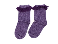 Name It plum purple glitter ruffle socks (2-pack)